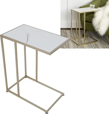 Immagine prodotto di Tavolino aperto moderno a forma di C, tavolino da caffè e da tè per la camera da letto, il soggiorno, la decorazione dell'ufficio