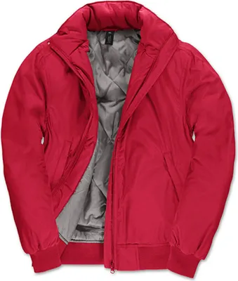 Produktbild von B&C JW962 | Damen Blouson-Jacke Crew Bomber - Farbe: Red/Warm Grey - Größe: XS