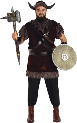 Produktbild von Wikinger Krieger Kostümhelm Hörner Barbaren Look Vintage Ledergürtel Karnevalsaccessoire, Größe: 56 - 58 (XXL) Farbe: Braun