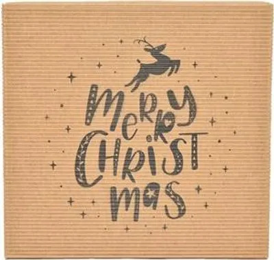 Image de Boîte cadeau de Noël, pliée, avec couvercle, 250 x 200 x 70 mm, MC F422