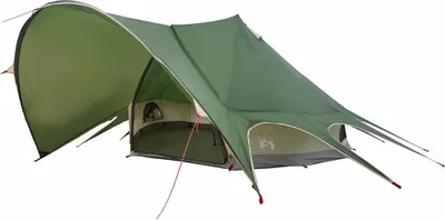 Image de Tente tipi vidaXL pour 7 personnes, vert et gris, 600 x 600 x 347 cm