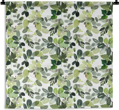 Produktbild von MuchoWow® Wandteppich Wandbehang Pflanzen - Aquarell - Grün 150x150 cm Tapisserie Dekoration Wandtuch - Wohnaccessoires - Modernes