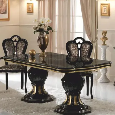 Immagine prodotto di Casa Padrino - Tavolo da pranzo barocco nero/oro 185-230 cm -  Italy