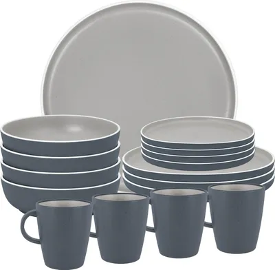 Produktbild von BRUNNER Camping Geschirr Set 4 Personen | Anti-Slip | Lunchbox TRILOGY GREY, 16-tlg.