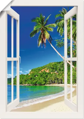 Produktbild von ARTland Poster Paradies - weißes Fenster Größe: 70x100 cm