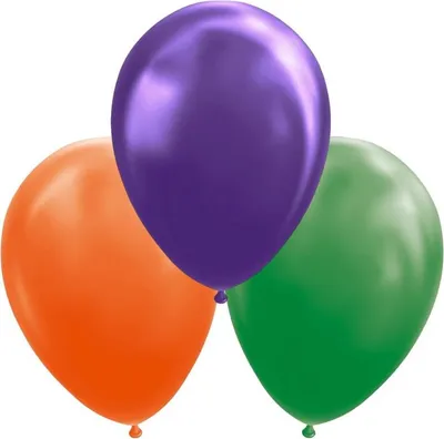 Produktbild von 9 Luftballons in Orange, Grün und Violett Metallic 30cm