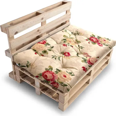 Obrázek produktu pro Polštář z palet, polštář na zahradní pohovku, sedací polštář, N_PPI (sedací polštář 120x80, květiny)