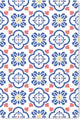 Produktbild von MuchoWow® Mauspad Mousepad Blume - Blau - Rot - Muster 40x60 cm - Mousepads - Maus Mat - Pad - Mausunterlage - Schreibtisch Accesoire