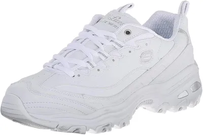 Produktbild von Skechers Damen D'Lites Fresh Start Turnschuhe, White Leather/Mesh/Silver Trim, 3