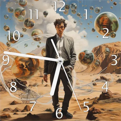 Produktbild von Wallario Design Wanduhr Reflektionen der Zeit aus Echtglas, Größe 20 x 20 cm