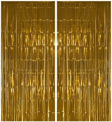 Produktbild von 2x Lametta Vorhang - gold - 91x244 cm