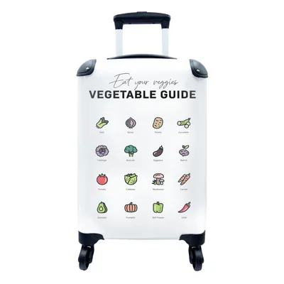 Produktbild von MuchoWow® Koffer Handgepäck Trolley Rollkoffer Kleine Reisekoffer mit 4 Rollen - Lebensmittel - Gemüse - Küche - Lebensmittel - Cabin Size < 55x40x23 cm & 55x40x20 cm - Fotokoffer - Kabinenkoffer - Boardgepäck - Reise-Box - Reisekoffer - Reisegepäck - Koffer mit Bild - Trolley für Kinder