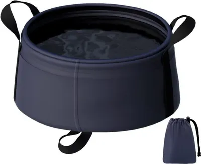 Produktbild von INF Faltbare Waschschüssel 2er Set - Leicht, Robust für Camping und Reisen Blau