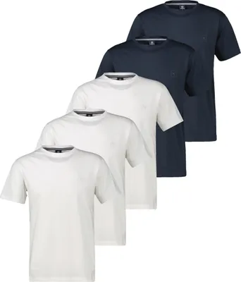 Produktbild von LERROS 5er Pack Basic T-Shirt Pima Baumwolle extra weich, Normale Passform, Atmungsaktiv mit Logo-Print