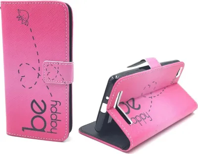 Produktbild von Handyhülle Tasche für Handy Xiaomi Redmi 3 Be Happy Pink