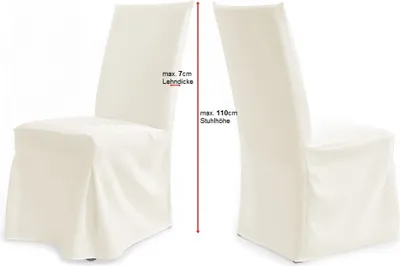 Produktbild von TexDeko Stuhlhussen für Stühle mit gepolsterter Lehne Modell: Paris XL (Creme)
