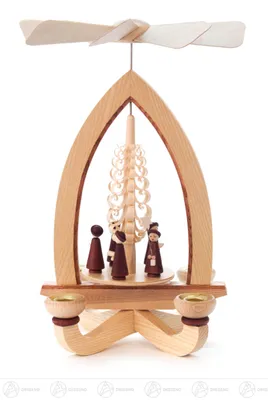Produktbild von Pyramide mit Kurrende, für Kerzen d=14mm  Breite x Höhe x Tiefe 19 cmx29 cmx19 cm NEU