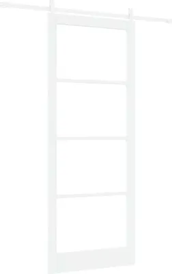 Obrázok produktu pre vidaXL Posuvné dvere ORKDAL, biele, 93 x 232 cm, masívne borovicové drevo a sklo