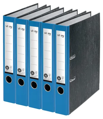 Produktbild von VON Leitz 5er Pack Ordner A4, 100 % Recyclingkarton, 50 mm Rückenbreite, Für 350
