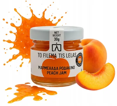 Produktbild von To Filema Tis Lelas Pfirsichmarmelade ohne Zuckerzusatz 30 g im Glas