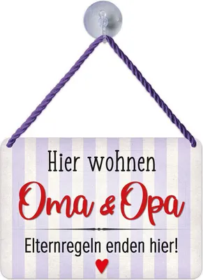 Produktbild von Kulthänger Blechschild Hier wohnen Oma & Opa KH 207