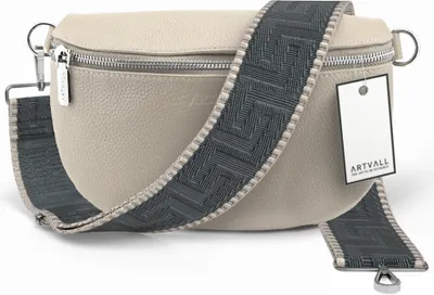 Produktbild von ARTVALL - Umhängetasche aus Leder, Klein mit verstellbarem Schultergurt, abnehmbares Taschenband, Crossbody Bag in Beige