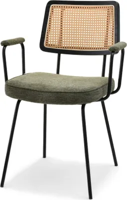 Image de Chaise de salle à manger KAREN - kaki / noir