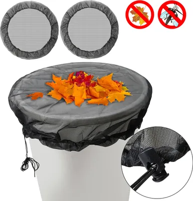 Produktbild von Clanmacy Regentonnen Netz 2 Stück Polyester Abdeckung für Regentonne mit Zugkordel 95 cm für Eimer im Garten Verstellbares