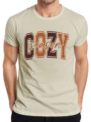 Productafbeelding van Gezellige herfst, hygge, knus, koffie, pompoen, bladeren, heren T-shirt, natuur, L