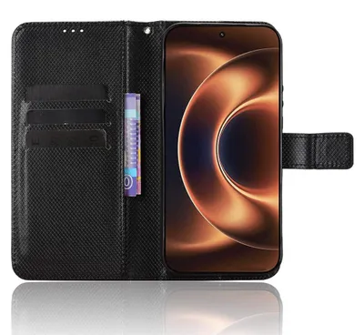 Produktbild von Handy Hülle Fliphülle für Xiaomi 17 Ultra Kunstleder mit Kartenfächern Schwarz