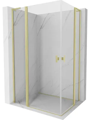 Obrázek produktu pro Mexen Mist L Duo sprchový kout otočný 120 x 90 cm, transparentní, zlatá kartáčovaná - 8A4L-120-090-55-00