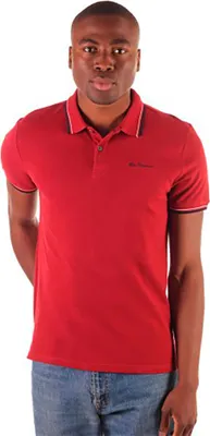 Zdjęcie produktu dla Koszulka polo Ben Sherman Signature z krótkim rękawem, kolor czerwony, rozmiar L, męska, czerwona, L
