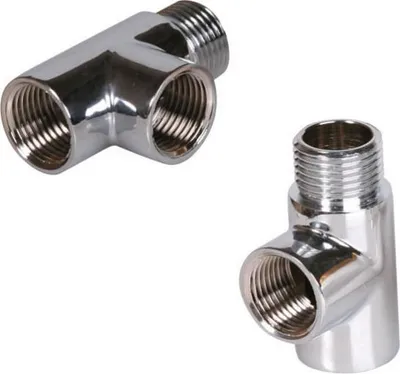 Produktbild von T-Stück aus verchromtem Messing 1/2"" weiblich/weiblich/männlich