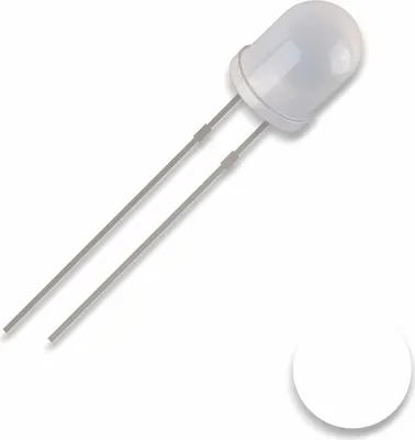 Produktbild von QUADRIOS LED, 3 mm, Lichtfarbe: Weiß, Gehäusefarbe: Diffus, 2500 mcd, 8000 K, 2,54 mm