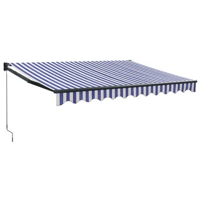 Immagine prodotto di Tenda Sole Retrattile Blu e Bianca 3x2,5 m Tessuto e Alluminio