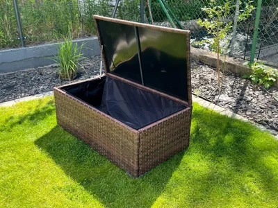 Produktbild von Geräumige Gartenbox 100 cm mit Deckel - viel Stauraum