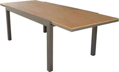 Immagine prodotto di Milani Home - tavolo da giardino allungabile, alluminio e polywood, piano in polywood, 10 posti, taupe e marrone, piano 160/240 x 95 cm