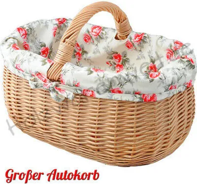 Produktbild von Einkaufskorb "BAGI" mit abnehmbarer Stoffeinlage (Rosenmotiv)