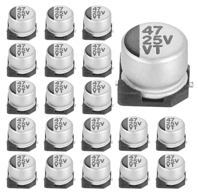 Alu-Elektrolytkondensatoren 47 µF 25 V, 20 Stk., 6,3 x 5,4 mm
