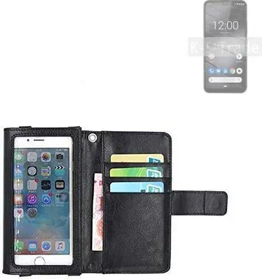 Produktbild von K-S-Trade Handy Hülle Schutz Hülle Kompatibel mit Gigaset GS190 Case mit Displayschutz / Schutzfolie Flip Cover Wallet case Etui Hülle schwarz
