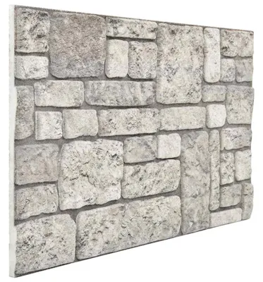 Image de Panneaux muraux vidaXL, lot de 10, gris, 100 x 50 cm, mousse EPS