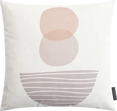Produktbild von Kissenhülle - Beige - Orange - Lila - Baumwolle - 45 x 45 cm - mit Reißverschluss