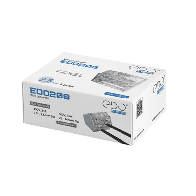 Zdjęcie produktu dla 100x szybkozłączy do kabli stałych 8x0,5-2,5mm² EDO208 EDO Technic