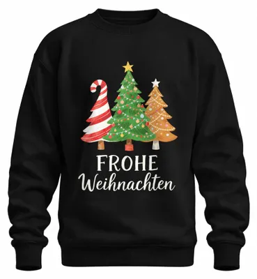 Produktbild von Frohe Weihnachten Weihnachtsbaum Zuckerstange Tannenbaum Sweatshirt Pullover, Schwarz, 3XL