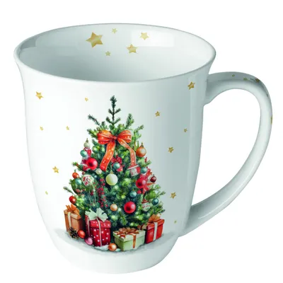 Produktbild von A Weihnachten Becher Mug 0.4 L Fine Bone China Ø 10 cm x H 10,5 cm Decorated Christmas tree