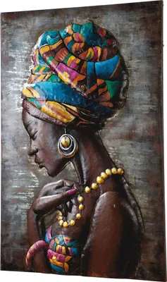 Image de Gilde GILDE Gallery, Bild, rechteckig, "Maleika", Fraumotiv, Metall, grau, mehrfarbig, VE 1, L. 6 cm, B. 80 cm, H. 120 cm 38070 4063387380703