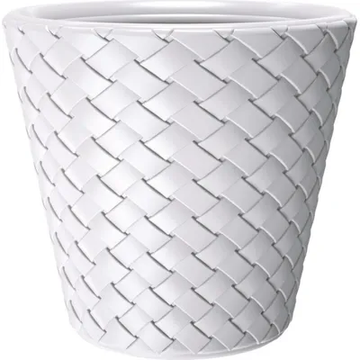 Produktbild von Prosperplast Blumentopf Matuba - weiss - Rattan - 19 Liter - 35 cm