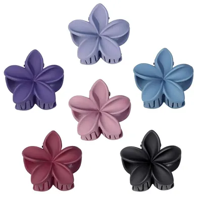 Image de lot de 6 pinces à cheveux Fleur Petite pince à cheveux hawaïenne Femme Plage Fête Vacances