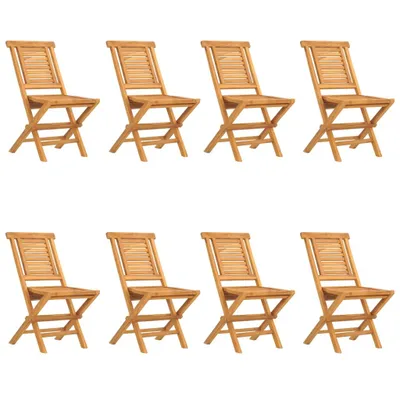 Image de Chaises de jardin pliantes lot de 8 47x63x90cm bois massif teck