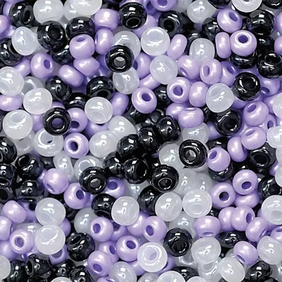 Image de KNORR prandell 216105993 Mélange de rocailles de Bohème Ø 2,5 mm lilas, noir, blanc-mélangé